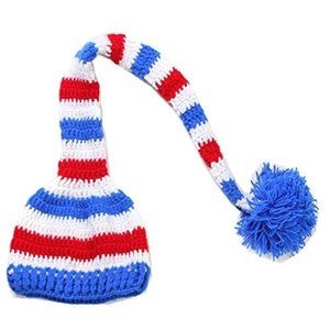 Striped Hat with Long Tail (0-8M)